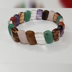 Multi Gemstones Elastic Bracelet